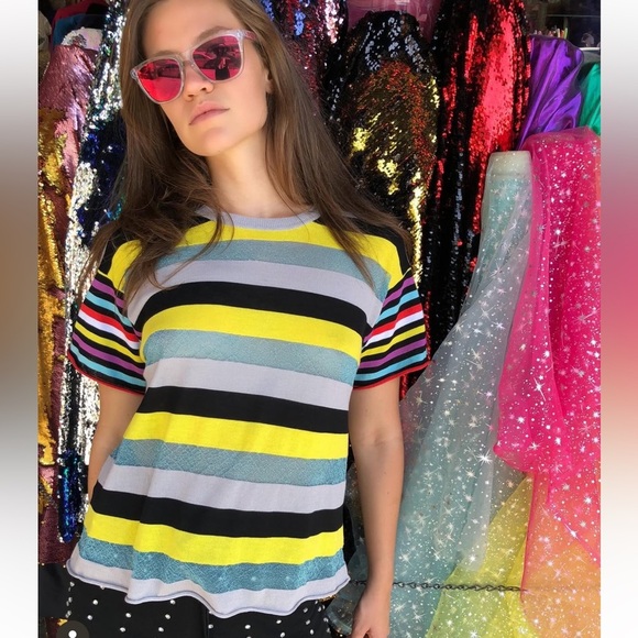 Replica Los Angeles Striped Multicolor Women's Knit Top - Picture 1 of 10